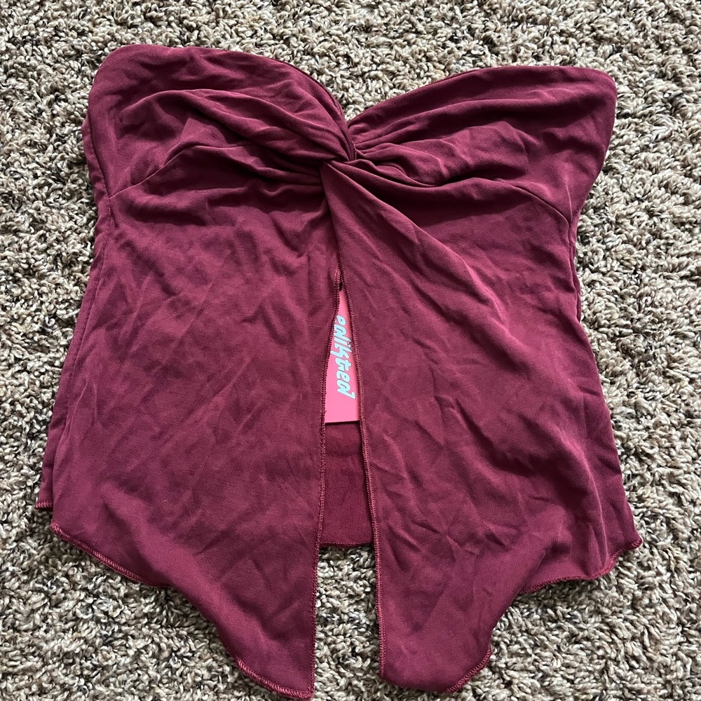 NWT EDIKTED TWISTED SPILT FRONT TUBE TOP